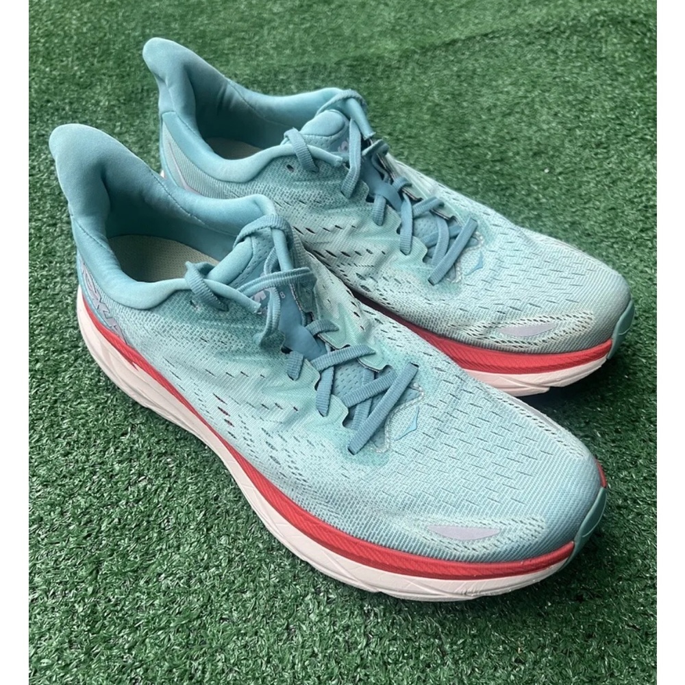 Hoka One One Womens Clifton 8 Aquarelle Running Shoes Size 10.5B Pre-owned